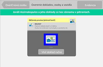 Mock-up of the home screen featuring a skeuomorphic design that mimics how officers handle documents, providing an intuitive and familiar interface for quick document verification.