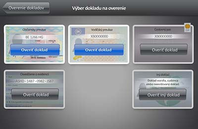 UI design featuring miniature representations of all documents associated with a person, enabling officers to quickly scan and verify multiple documents at a glance.